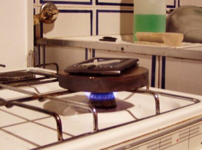 Flame clearly visible