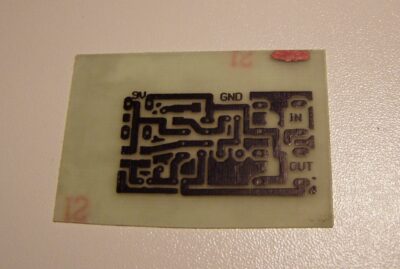 The board after the etching