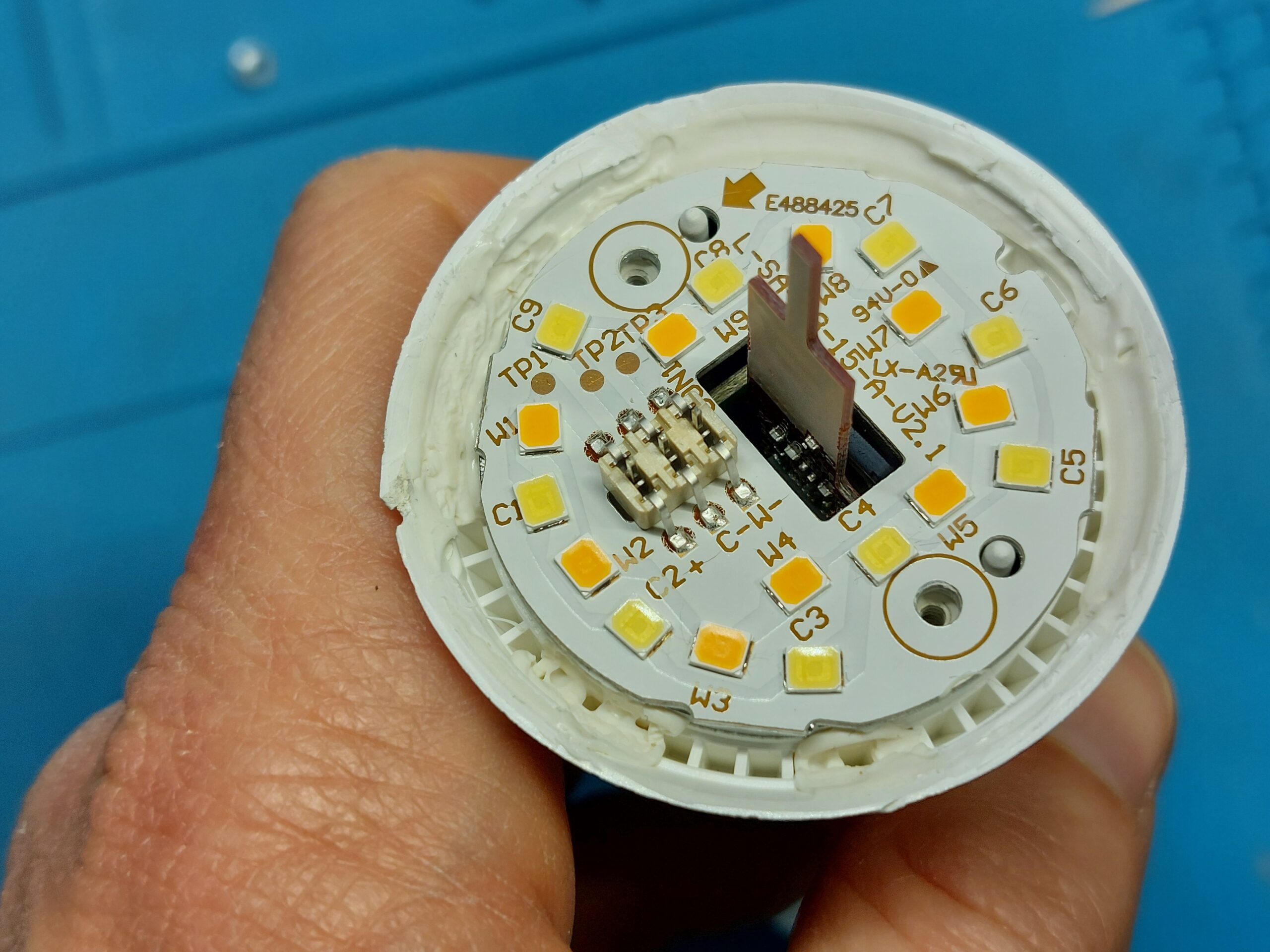 PCB visible with diffuser removed